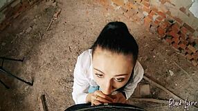 pov long haired teen facefucked in abandoned building