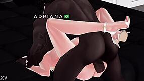 Mature Brazilian Milf Mom with Natural Tits and Wet Pussy Faces Muscular Big Black Cock Body Builder in Interracial Sex