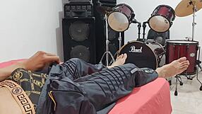 Man strokes his big cock solo in front of camera