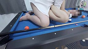 Thai Girl Climbed The Pool Table And Got Fucked Hard เสียงไทย