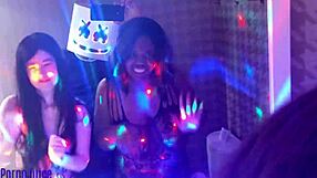 wealthy african couple plays with chinese nanny's tight pussy