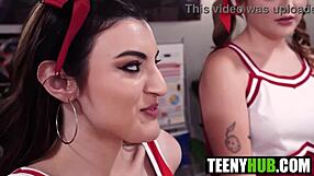 Jill and Julia's skirt tease with Professor Tommy Gunn turns into classroom fucking