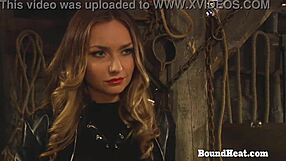 Curvy Handtied Lesbian Slave Touched and Fingered by Dominant Madame