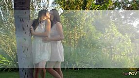 two angelic brunettes share a romantic session, fingering and sucking each other's cunts