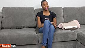 Amateur Ebony Milf Deep Pussy Pounding Makes Her Cum On Big White Cock