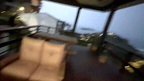 Skinny Stepdaughter Fucks Stepfather On Outdoor Porch, Ignoring Potential Onlookers