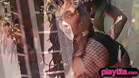 Petite Hairy Babe Strips Outdoors To Flaunt Perky Small Tits