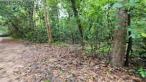 Amateur Thai Villagers Fuck Intensely in Public Forest