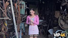 What a good fuck in the backyard with the debtor in leather lingerie!