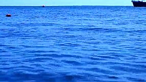 Amateurs in Bikini on Boat in Volga-River Water