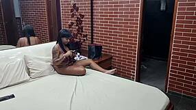 bastidores da gravação com a mel morena fazendo anal e dp no motel