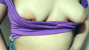 Nicole is teasing us before she stuffs her stomach with food in this pov video