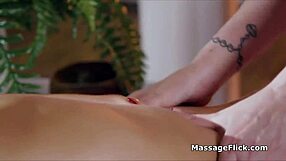 Sarah joins innocent nude massage, turning it into a threesome with fingering and jerk off instructions