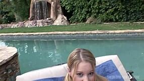Can Teen Lesbians Natasha Nice And Kelly Skyline Handle Poolside Dildo Fucking?