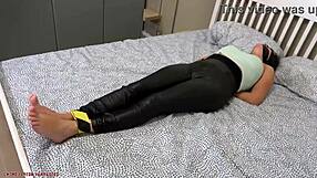 susy blue bound gagged blindfolded and tickled by masked man