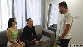 vengo a cobrarles la renta y como no tienen para pagarme me follo a su esposa