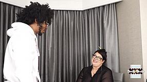 The perverted librarian seduces patrons with her big ass and monster cock