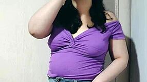 Nicole is teasing us before she stuffs her stomach with food in this pov video