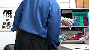 Blonde milf with huge tits caught shoplifting offers her mature pussy