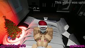 Santas Little Helper Takes Anal Creampie