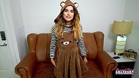 Exotic Brunette Pamela Sucks Cock Intensely