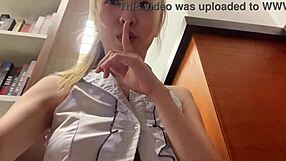 Asian girl masturbates in library next to reader