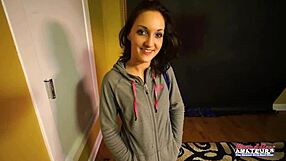 Skinny Coed Ryann Gives Footjob and Gets Sweet Twat Fingered