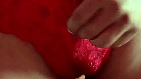 modeling a red lace thong in mexican lingerie with dancing and pantyhose