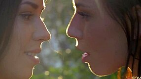 two angelic brunettes share a romantic session, fingering and sucking each other's cunts