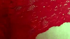 modeling a red lace thong in mexican lingerie with dancing and pantyhose