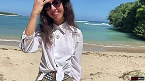 Stranger Photoshoot Turns Beach Fuckfest With Facial Cumwalk!