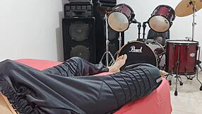 Man strokes his big cock solo in front of camera