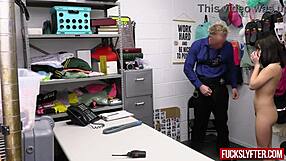 Repressed thief hiding a perfume bottle in a drawer