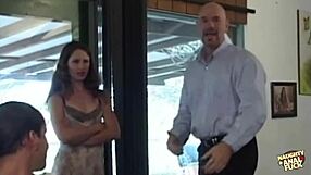 The husband seeks excitement and shares his wife in a gangbang.