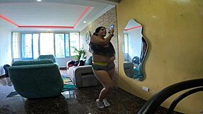 Stepsister Enters Room for Cum Teasing Dance in New Condo