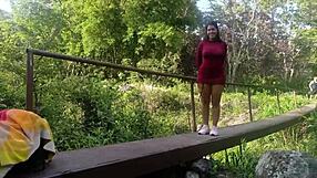 outdoor sex in the woods with a beautiful latina tourist