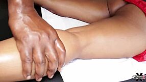 Mature woman enjoys edging massages and cunnilingus from black man