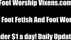 Ebony friend demonstrates foot care techniques