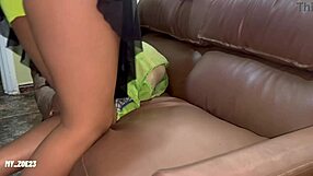 The Neighbor Arrives Home Aroused And Masturbates With A Pillow.