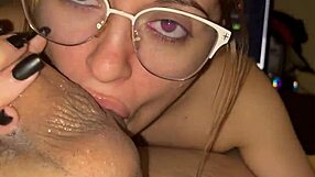 Blonde teen gives monster cock blowjob