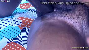 Ebony Pussy Creamed on Big Dick in Hardcore Fucking