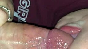 in this pov scene, the teen gives a sloppy blowjob closeup