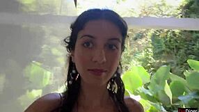 Cum on face in public locker room, then cumwalk at the waterfall 😏