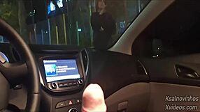 teen risks handjob for hot girl on public street