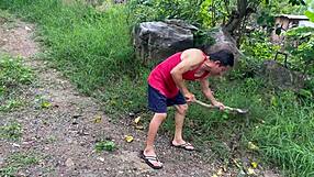 Busty Stepmother Fucks The Old Gardener Of The Estate Real Homemade Sex