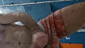 i was jerking off my big cock in the gym bathroom feeling so sexy