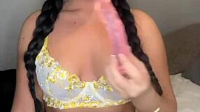 British exchange student engages in solo masturbation and orgasm