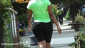 Nut Busting Candids - Grab Your Dick and Enjoy Hidden Ebony Anal.