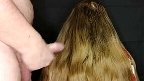 I came on my stepmom's long hair, and she didn't mind.