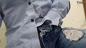 Secretary Excited in Office Touches Herself While Waiting for Clients